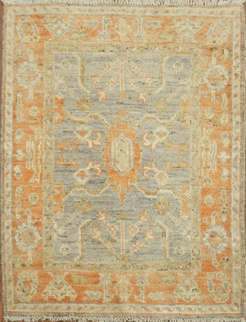Vegetable Dye Oushak Turkish Rug 3x4