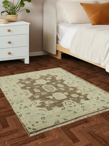 Earth Tone Oushak Vegetable Dye Rug 3x4