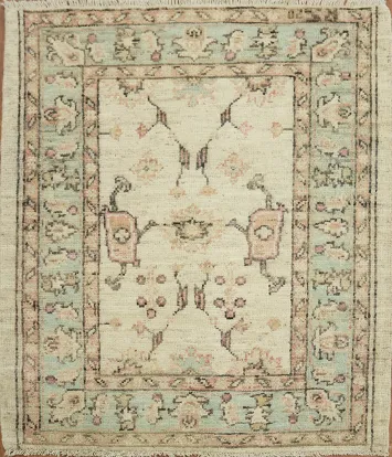 Earth Tone Wool Oushak Vegetable Dye Rug 3x4