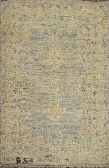 Vegetable Dye Oushak Turkish Rug 3x4