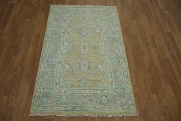 Vegetable Dye Oushak Turkish Rug 3x5