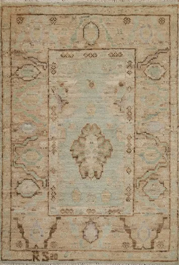 Vegetable Dye Oushak Turkish Rug 3x4