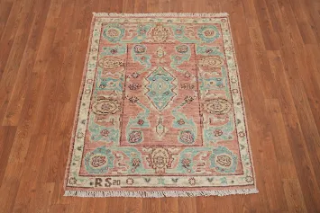 Vegetable Dye Oushak Turkish Accent Rug 3x4