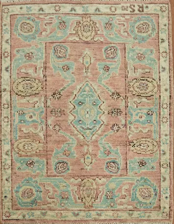 Vegetable Dye Oushak Turkish Accent Rug 3x4