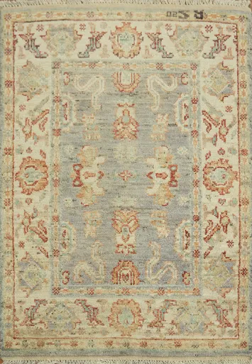 Vegetable Dye Oushak Turkish Rug 3x4