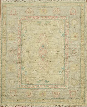 Vegetable Dye Oushak Turkish Accent Rug 3x4