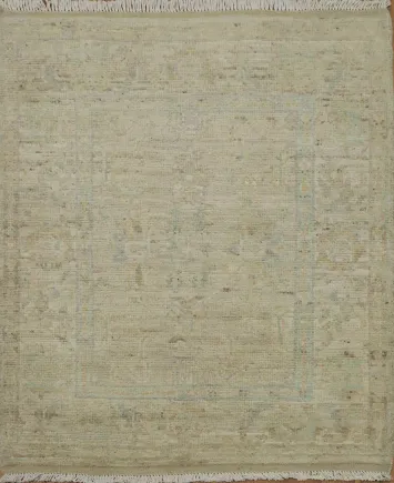 Vegetable Dye Wool Oushak Turkish Accent Rug 3x4