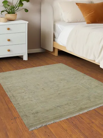 Vegetable Dye Wool Oushak Turkish Accent Rug 3x4