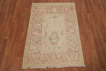 Earth Tone Wool Oushak Vegetable Dye Rug 3x4