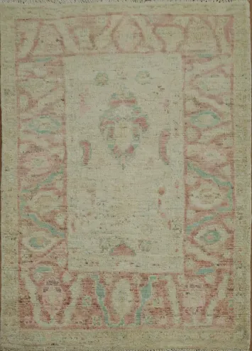 Earth Tone Wool Oushak Vegetable Dye Rug 3x4
