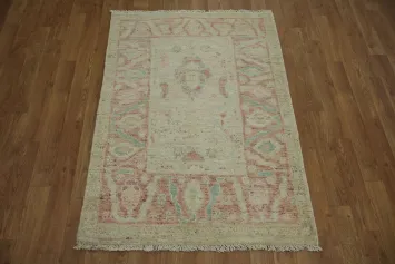 Earth Tone Wool Oushak Vegetable Dye Rug 3x4
