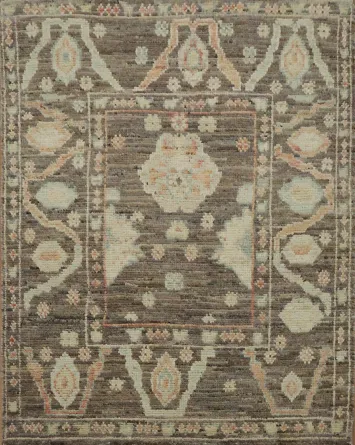 Brown/ Gray Wool Oushak Vegetable Dye Rug 3x4