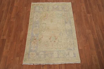Earth Tone Wool Oushak Vegetable Dye Rug 3x4