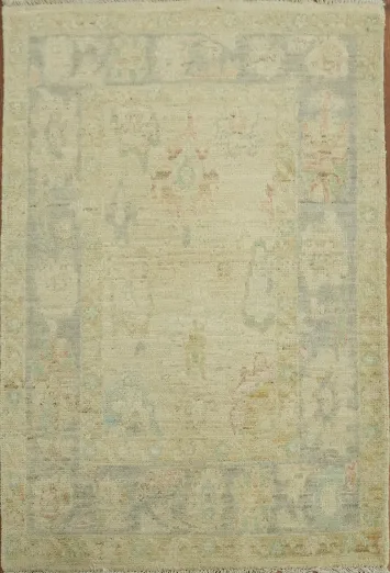 Earth Tone Wool Oushak Vegetable Dye Rug 3x4