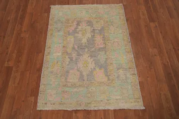 Vegetable Dye Oushak Turkish Accent Rug 3x4