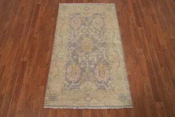 Vegetable Dye Wool Oushak Turkish Rug 3x5