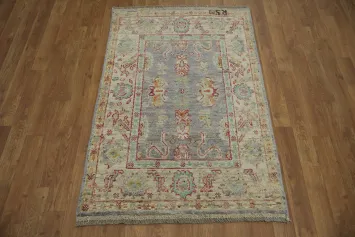 Vegetable Dye Oushak Turkish Accent Rug 3x4