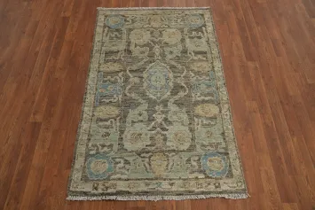 Vegetable Dye Oushak Turkish Foyer Rug 3x5