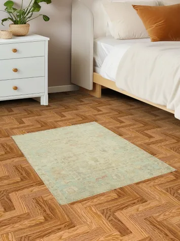 Vegetable Dye Oushak Turkish Accent Rug 2x3