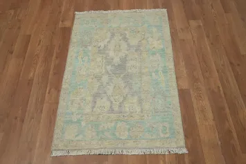 Vegetable Dye Oushak Turkish Foyer Rug 2x3