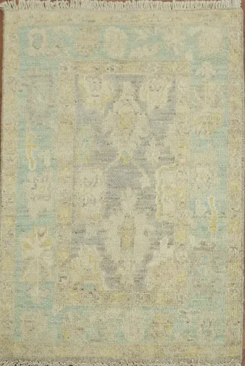 Vegetable Dye Oushak Turkish Foyer Rug 2x3