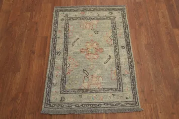 Vegetable Dye Oushak Turkish Foyer Rug 2x3