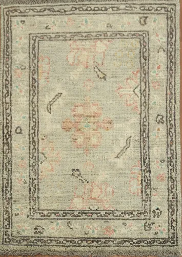 Vegetable Dye Oushak Turkish Foyer Rug 2x3