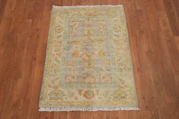 Vegetable Dye Oushak Turkish Foyer Rug 2x3