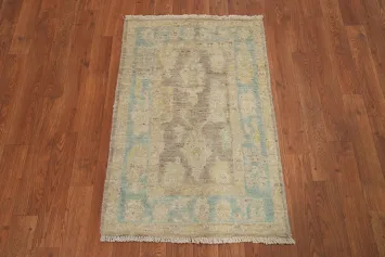 Vegetable Dye Oushak Turkish Foyer Rug 2x3