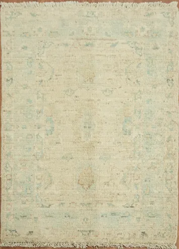 Vegetable Dye Oushak Turkish Foyer Rug 2x3