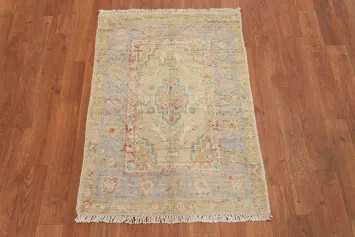 Vegetable Dye Oushak Turkish Accent Rug 2x3