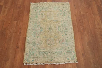 Vegetable Dye Wool Oushak Turkish Accent Rug 2x3