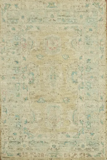 Vegetable Dye Wool Oushak Turkish Accent Rug 2x3