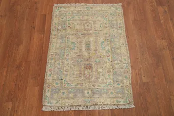Vegetable Dye Oushak Turkish Accent Rug 2x3