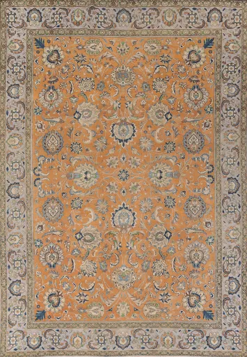 All-Over Floral Tabriz Persian Area Rug 10x13