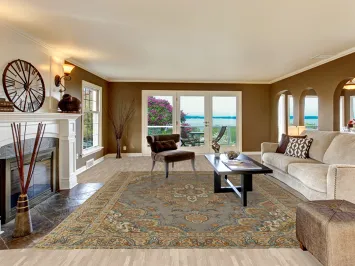 Vintage Gray Tabriz Persian Area Rug 10x13