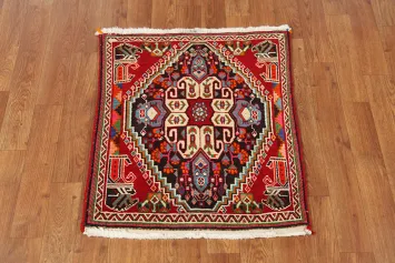 Geometric Wool Abadeh Persian Square Rug 2x2