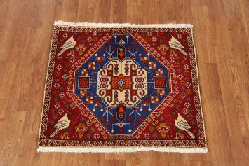 Square Animals Wool Abadeh Persian Rug 2x2