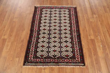 Geometric Wool Balouch Oriental Rug 3x4