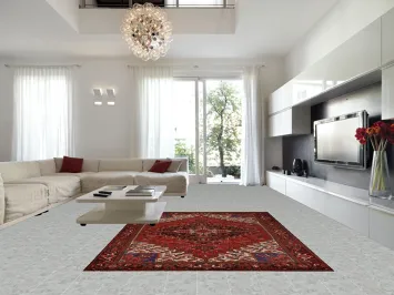 Vintage Red Medallion Heriz Persian Area Rug 8x11