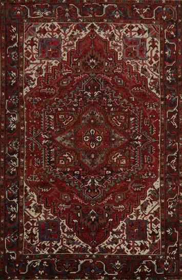 Handcrafted Heriz Persian Area Rug 8x10 for Sophisticated Spaces