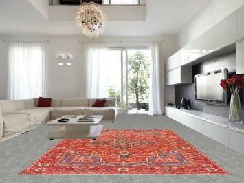 Vintage Wool Heriz Persian Area Rug 10x13