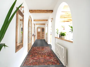 Antique Wool Bakhtiari Persian Runner Rug 3x9