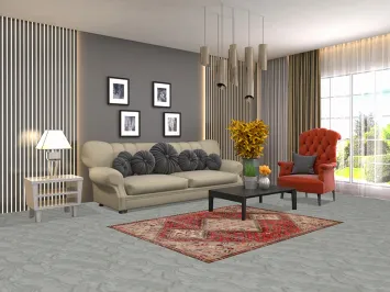 Vintage Geometric Bakhtiari Persian Rug 4x6