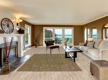 Yellow Wool Tabriz Persian Area Rug 7x9