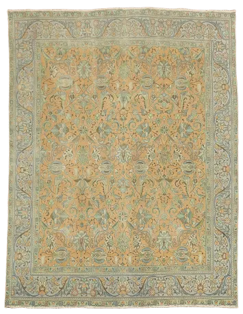 Terracotta Orange Vintage Tabriz Persian Area Rug 10x13