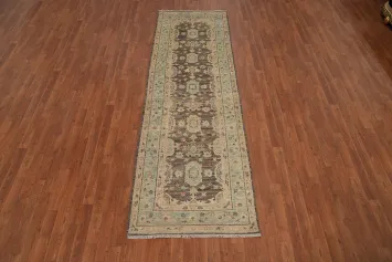 Vegetable Dye Oushak Turkish Runner Rug 3x10