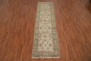 Vegetable Dye Oushak Turkish Runner Rug 3x10