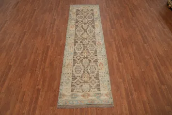 Vegetable Dye Oushak Turkish Runner Rug 3x10