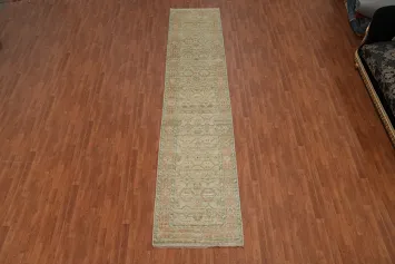 Vegetable Dye Oushak Turkish Runner Rug 3x15